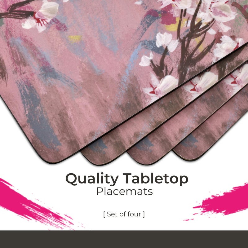 Pimpernel Blooming Dogwood Placemats, Set of 4 (15.7" x 11.7") â€“ Cork-Backed Rectangular Boards with Floral Artwork, Lacquered Surface, Heat & Stain Resistant Decorative Table Mats for Dining - Image 3